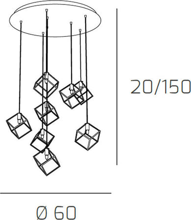Sospensione-Moderna-Frame-Metallo-Cromo-8-Luci-G9