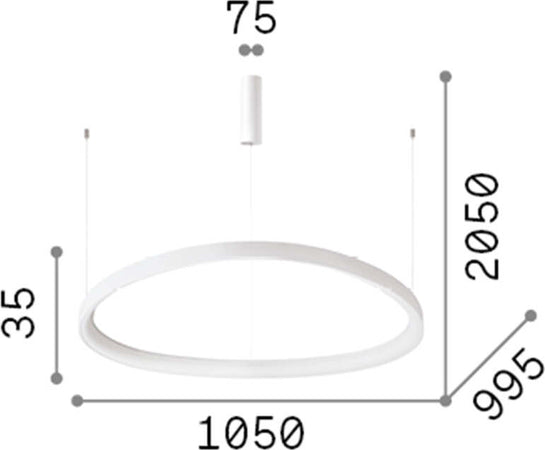 Sospensione-Moderna-Gemini-Ottone-Led-80W-3000K-Luce-Calda