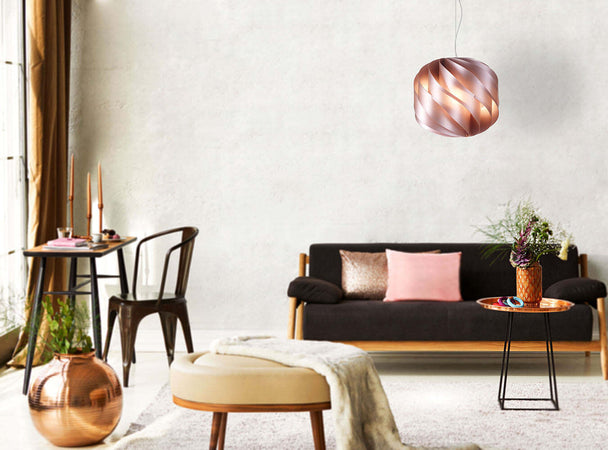 Sospensione-Moderna-Globe-1-Luce-In-Polilux-Rosa-Metallico-D40-Made-In-Italy