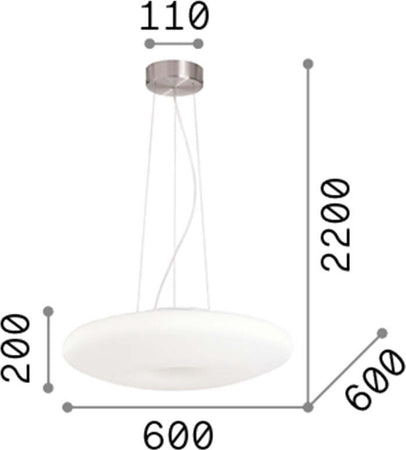 Sospensione-Moderna-Glory-Vetro-Bianco-5-Luci-E27-D60