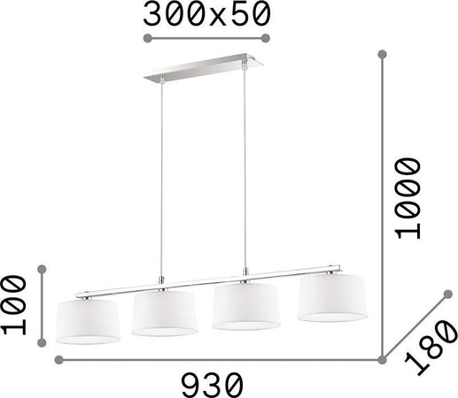 Sospensione-Moderna-Hilton-Metallo-Bianco-4-Luci-G9-3W-3000K-Luce-Calda