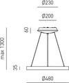 Sospensione-Moderna-Krizia-Alluminio-Oro-Spazzolato-1-Modulo-Led-38-W