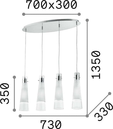 Sospensione-Moderna-Kuky-Vetro-Trasparente-4-Luci-E27