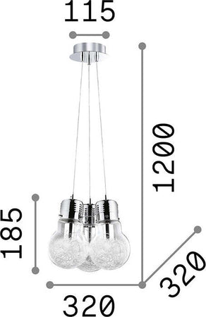 Sospensione-Moderna-Luce-Metallo-Trasparente-3-Luci-E27