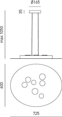 Sospensione-Moderna-Luna-Metallo-E-Alluminio-Bianco-7+3-Luci-Gx53-Biemissione