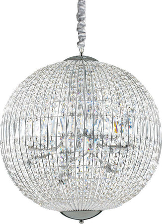 Sospensione-Moderna-Luxor-Metallo-Cristallo-Cromo-12-Luci-G9-3W-3000K-Luce-Calda