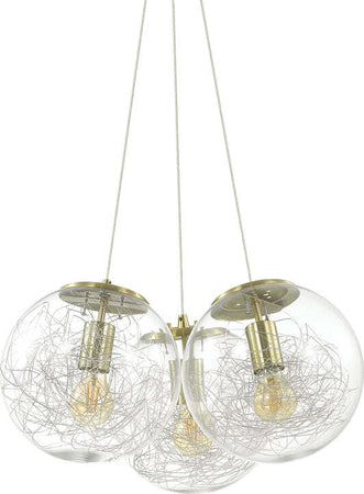 Sospensione-Moderna-Mapa-Metallo-Ottone-3-Luci-E27