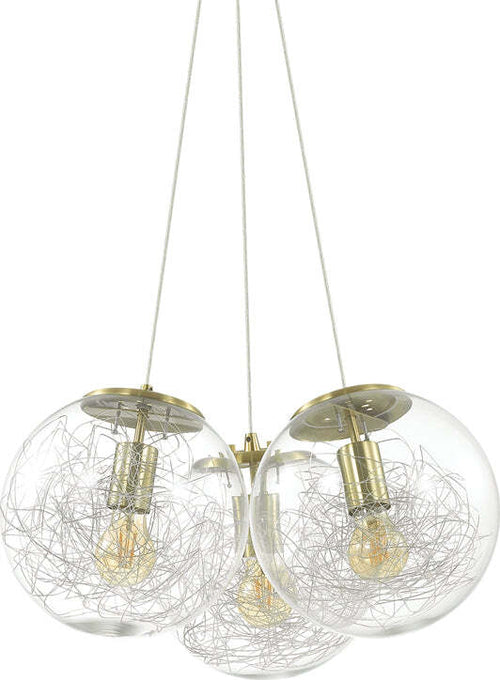 Sospensione-Moderna-Mapa-Metallo-Ottone-3-Luci-E27