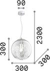 Sospensione-Moderna-Mapa-Vetro-Cromo-1-Luce-E27-D30Cm
