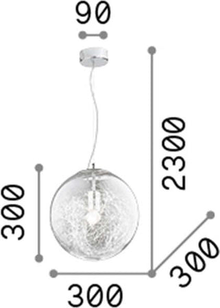 Sospensione-Moderna-Mapa-Vetro-Cromo-1-Luce-E27-D30Cm