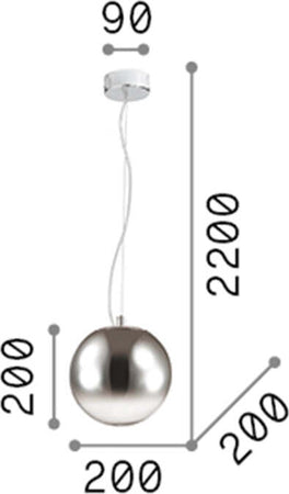 Sospensione-Moderna-Mapa-Vetro-Cromo-Sfumato-1-Luce-E27-D20Cm