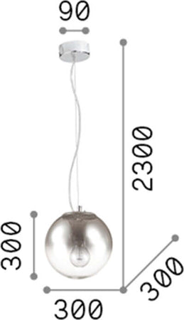 Sospensione-Moderna-Mapa-Vetro-Cromo-Sfumato-1-Luce-E27-D30Cm