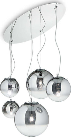 Sospensione-Moderna-Mapa-Vetro-Cromo-Sfumato-5-Luci-E27