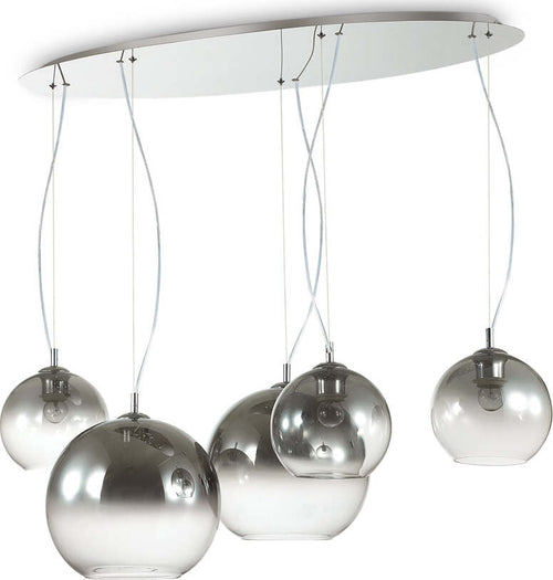 Sospensione-Moderna-Nemo-Metallo-Cromo-Sfumato-5-Luci-E27