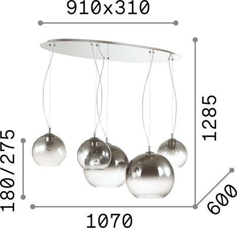 Sospensione-Moderna-Nemo-Metallo-Cromo-Sfumato-5-Luci-E27