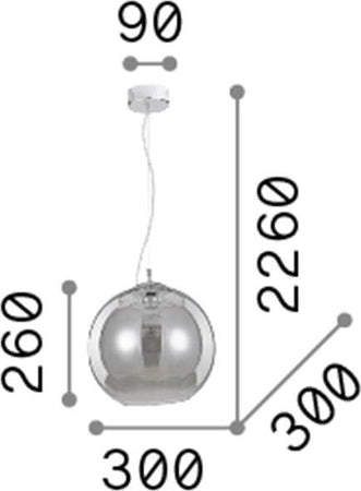 Sospensione-Moderna-Nemo-Metallo-Fumè-1-Luce-E27-D30Cm