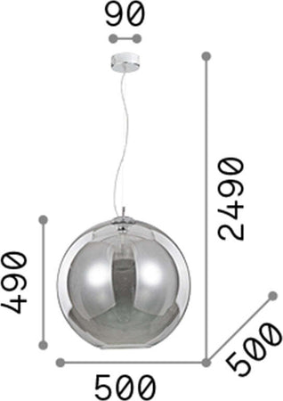 Sospensione-Moderna-Nemo-Metallo-Trasparente-1-Luce-E27-D40Cm