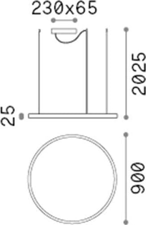Sospensione-Moderna-Oracle-Alluminio-Plastiche-Bianco-Led-55W-3000K-D90Cm