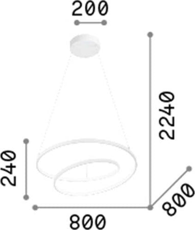 Sospensione-Moderna-Oz-Metallo-Bianco-Led-55W-3000K-Luce-Calda-D80-Dali