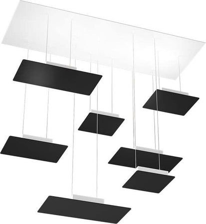 Sospensione-Moderna-Pixel-Metallo-Nero-7-Luci-Gx53