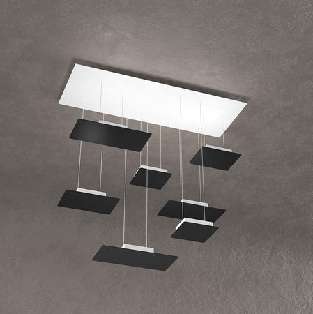 Sospensione-Moderna-Pixel-Metallo-Nero-7-Luci-Gx53