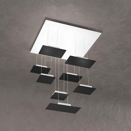 Sospensione-Moderna-Pixel-Metallo-Nero-8-Luci-Gx53