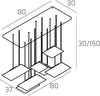 Sospensione-Moderna-Pixel-Metallo-Sabbia-7-Luci-Gx53