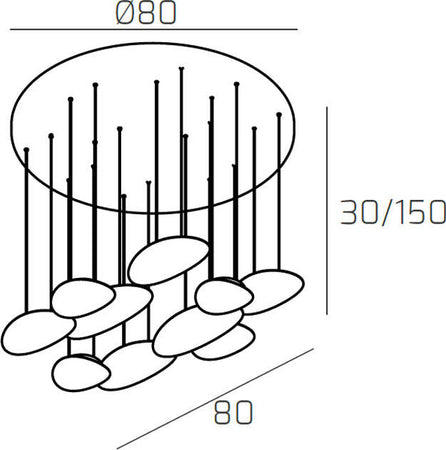 Sospensione-Moderna-Planet-Metallo-Bianco-10-Luci-Gx53
