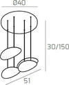 Sospensione-Moderna-Planet-Metallo-Bianco-4-Luci-Gx53