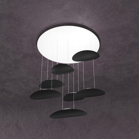 Sospensione-Moderna-Planet-Metallo-Nero-Bianco-7-Luci-Gx53