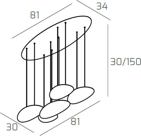 Sospensione-Moderna-Planet-Metallo-Sabbia-Bianco-5-Luci-Gx53