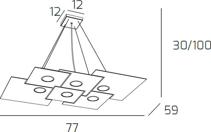 Sospensione-Moderna-Plate-Metallo-Grigio-6-Luci-Gx53