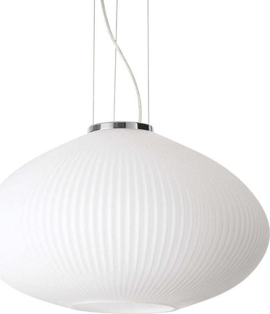 Sospensione-Moderna-Plisse'-Metallo-Cromo-1-Luce-E27-D45Cm