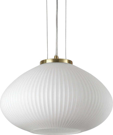 Sospensione-Moderna-Plisse'-Metallo-Ottone-1-Luce-E27-D35Cm