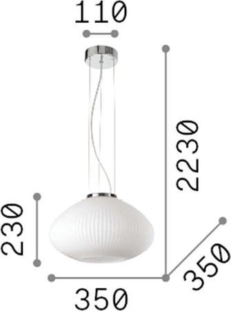 Sospensione-Moderna-Plisse'-Metallo-Ottone-1-Luce-E27-D35Cm
