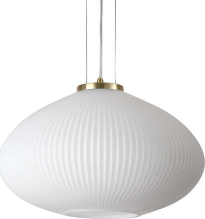 Sospensione-Moderna-Plisse'-Metallo-Ottone-1-Luce-E27-D45Cm