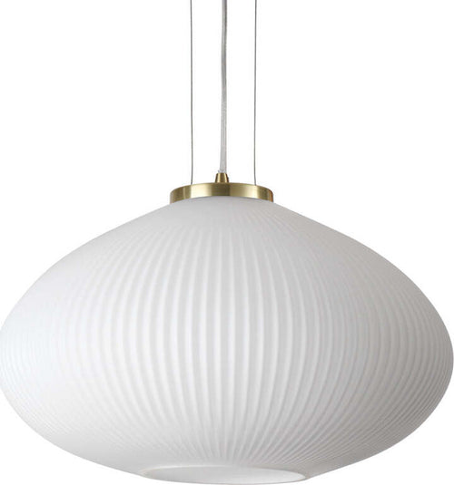 Sospensione-Moderna-Plisse'-Metallo-Ottone-1-Luce-E27-D45Cm