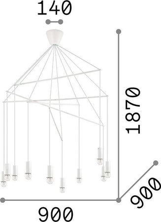 Sospensione-Moderna-Pop-Metallo-Nero-10-Luci-E27