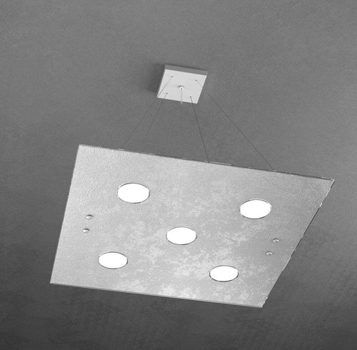 Sospensione-Moderna-Quadrata-Path-Vetro-Foglia-Argento-5-Luci-Gx53
