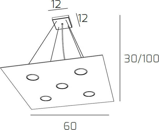 Sospensione-Moderna-Quadrata-Path-Vetro-Foglia-Argento-5-Luci-Gx53