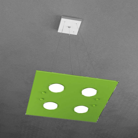 Sospensione-Moderna-Quadrata-Path-Vetro-Verde-4-Luci-Gx53