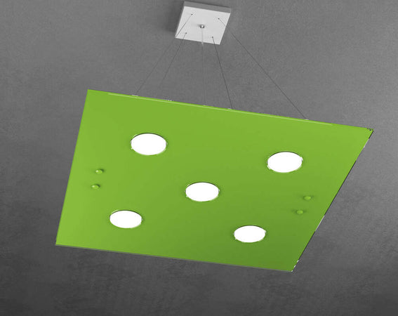 Sospensione-Moderna-Quadrata-Path-Vetro-Verde-5-Luci-Gx53