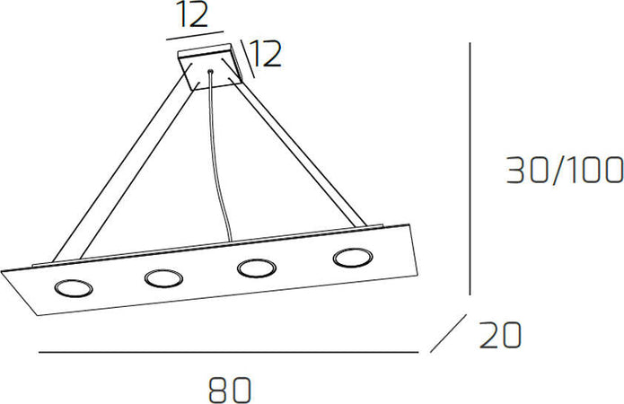 Sospensione-Moderna-Rettangolare-Area-Metallo-Sabbia-Metallo-4-Luci-Gx53