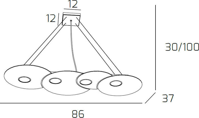 Sospensione-Moderna-Rettangolare-Cloud-Metallo-Sabbia-4-Luci-Gx53