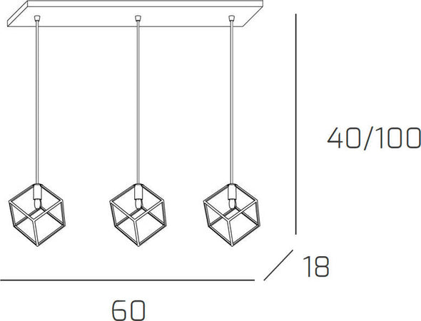 Sospensione-Moderna-Rettangolare-Frame-Metallo-Cromo-3-Luci-G9