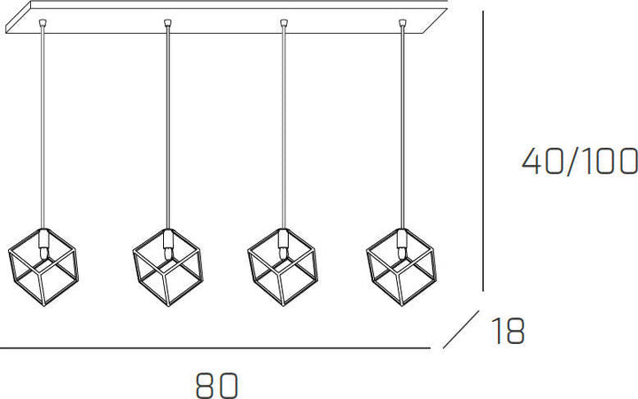 Sospensione-Moderna-Rettangolare-Frame-Metallo-Cromo-4-Luci-G9