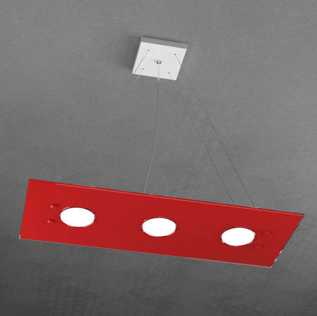 Sospensione-Moderna-Rettangolare-Path-Vetro-Rosso-3-Luci-Gx53