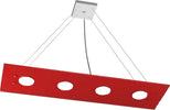 Sospensione-Moderna-Rettangolare-Path-Vetro-Rosso-4-Luci-Gx53