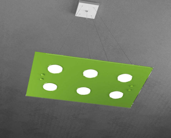 Sospensione-Moderna-Rettangolare-Path-Vetro-Verde-6-Luci-Gx53