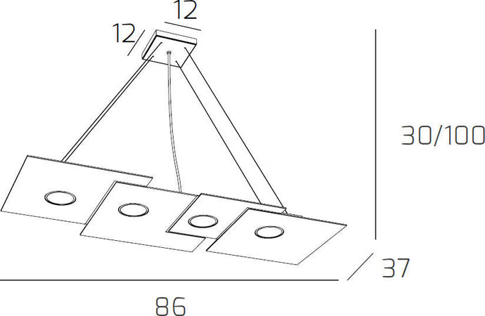 Sospensione-Moderna-Rettangolare-Plate-Metallo-Grigio-Antracite-4-Luci-Gx53